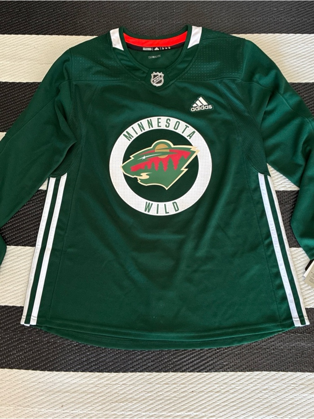 adidas Minnesota Wild Green Hockey Jersey with White Accents